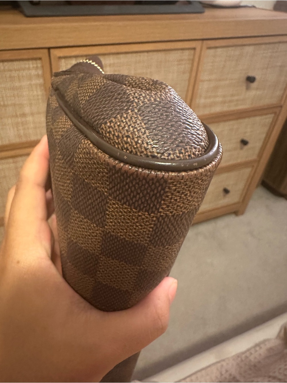 Louis Vuitton Damier Ebene Brown & Gold Shoulder Bag - Picture 5 of 14